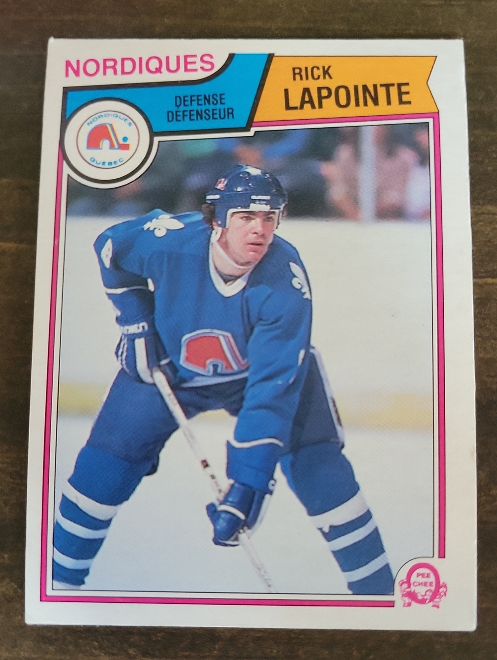 1983/84 OPC Rick Lapointe Nordiques Hockey Card – Blue